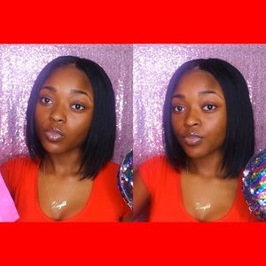 USED BOB FRONTAL WIG 8 INCH HUMAN HAIR !